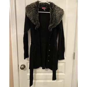 2000s faux fur cardigan